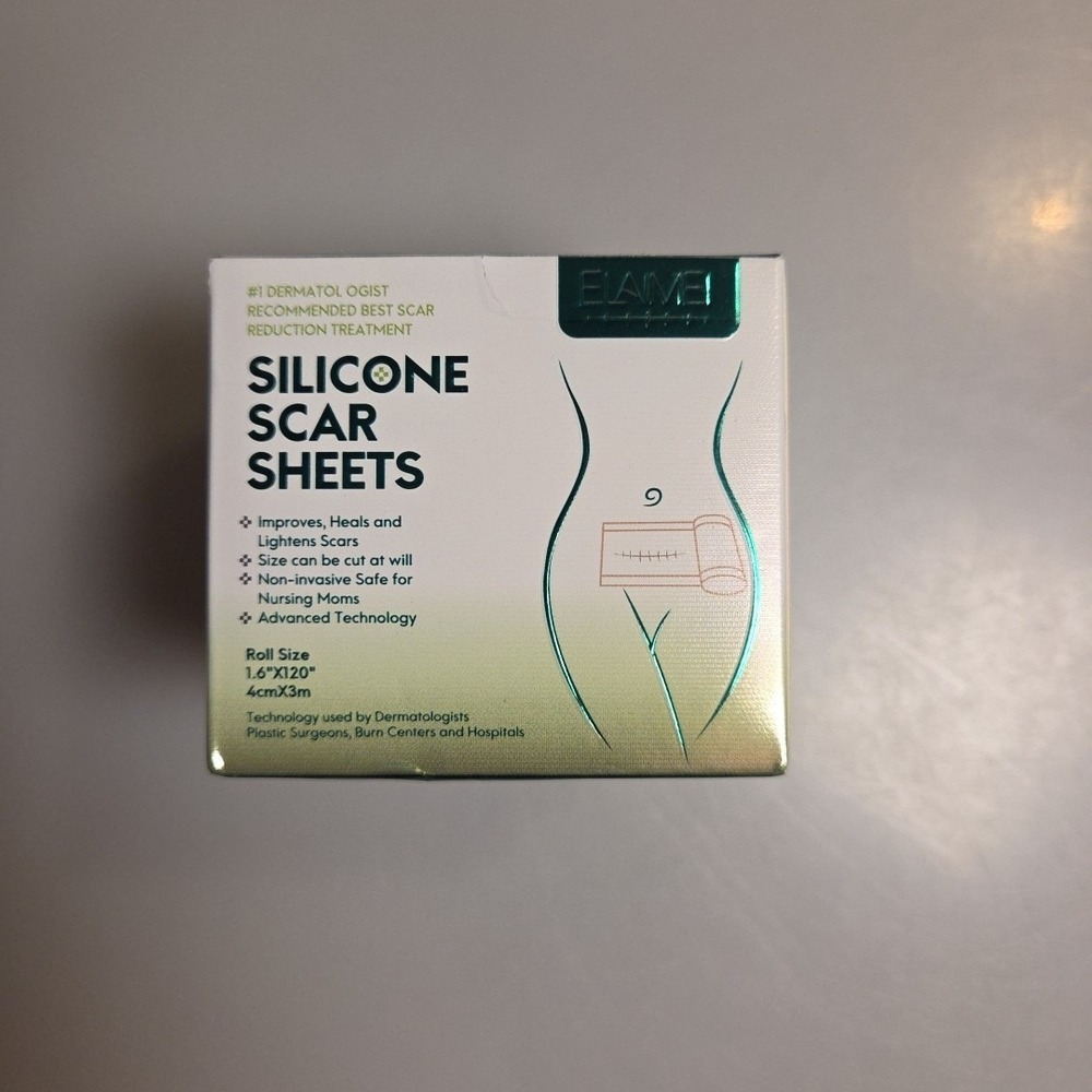 ELAIMEI Medical Grade Silicone Scar SheetTape 1.6 inchX60 inch‎ - Exp 04/22/2026
